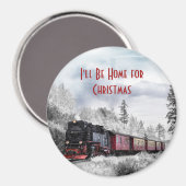 Vintage Bahn Winterweihnachtszene Magnet (Vorderseite/Rückseite)