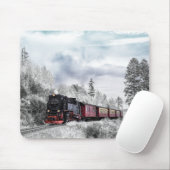 Vintage Bahn Winterweihnachtszene Mousepad (Mit Mouse)