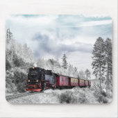 Vintage Bahn Winterweihnachtszene Mousepad (Vorne)