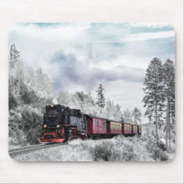 Vintage Bahn Winterweihnachtszene Mousepad