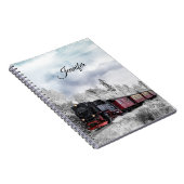 Vintage Bahn Winterweihnachtszene Notizblock (Rechte Seite)