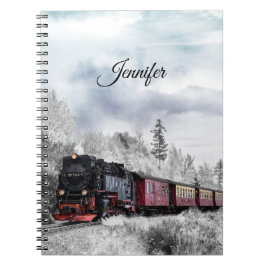 Vintage Bahn Winterweihnachtszene Notizblock