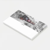 Vintage Bahn Winterweihnachtszene Post-it Klebezettel (angewinkelt)