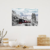 Vintage Bahn Winterweihnachtszene Poster (Küche)