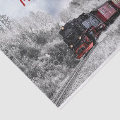 Vintage Bahn Winterweihnachtszene Seidenpapier (Ausschnitt)