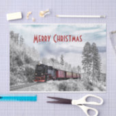 Vintage Bahn Winterweihnachtszene Seidenpapier (Handwerk)