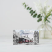 Vintage Bahn Winterweihnachtszene Visitenkarte (Stehend Vorderseite)
