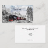 Vintage Bahn Winterweihnachtszene Visitenkarte (Vorne/Hinten)
