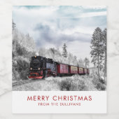 Vintage Bahn Winterweihnachtszene Weinetikett (Einzelnes Label)