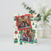 Vintage Bahn Zwei Fotovorstellungen Weihnachten (Stehend Vorderseite)