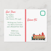 Vintage Bahn Zwei Fotovorstellungen Weihnachten (Rückseite)