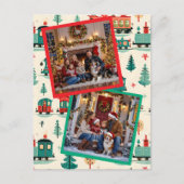 Vintage Bahn Zwei Fotovorstellungen Weihnachten (Vorderseite)