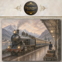 Vintage-Bahnhof-Seidenpapier