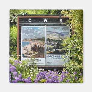 VINTAGE-BAHNHOFSSCHILDER MAGNET