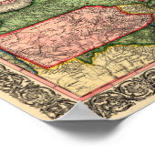 Vintage Bahnkarte 1856 New England Poster (Ecke)