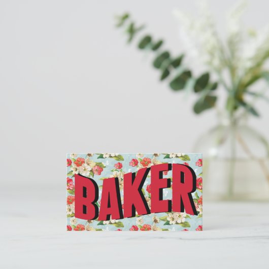 Vintage Baker Business Cards Visitenkarte (Stehend Vorderseite)
