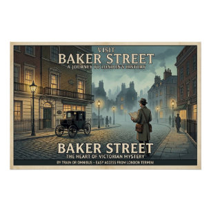 Vintage Baker Street London Reiseplakat Poster