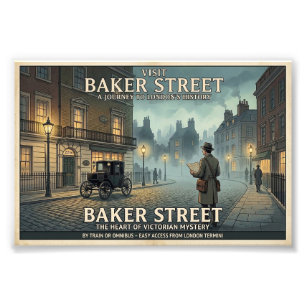Vintage-Baker-Street-London-Reiseposter Fotodruck