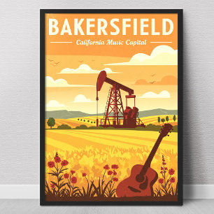Vintage Bakersfield Kalifornien Poster