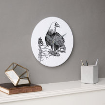 Vintage Bald Eagle Wall Clock – Wildlife Bird Illu