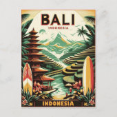 Vintage Bali Indonesia Travel Postkarte (Vorderseite)