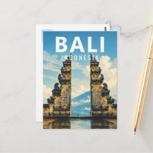 Vintage-Bali-Postkarte – Lempuyang-Tor des Himmels