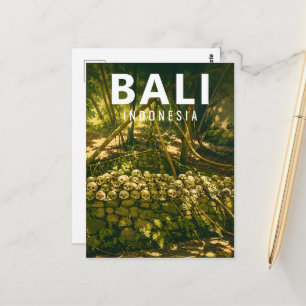 Vintage Bali Postkarte – Trunyan Schädel Friedhof