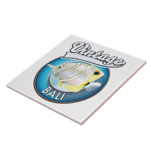 Vintage Bali Retro-Logo Fliese