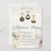 Vintage Bälle, Schneeflocken präsentieren Unterneh Einladung (Vorderseite)