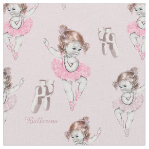 Vintage Ballerina Baby- und Ballett-Slippers in ro Stoff