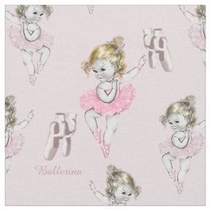 Vintage Ballerina Baby- und Ballett-Slippers in ro Stoff