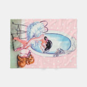 Vintage-Ballerina-Bild-Fleece-Decke Fleecedecke (Vorderseite (Horizontal))