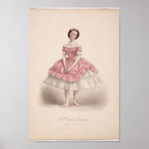 Vintage Ballerina im Rosa, Poster
