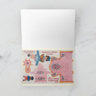 Vintage Ballerina-Papierpuppenkarte Karte