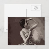 Vintage Ballerina Postkarte (Vorne/Hinten)