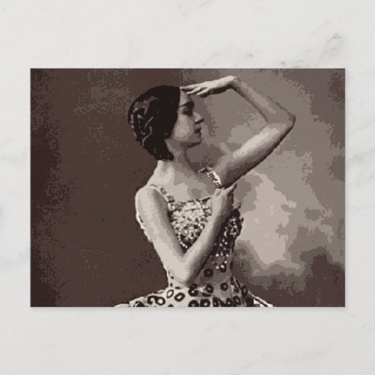 Vintage Ballerina Postkarte (Vorderseite)