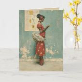 Vintage Ballet Eleganz  Karte (Gelbe Blume)