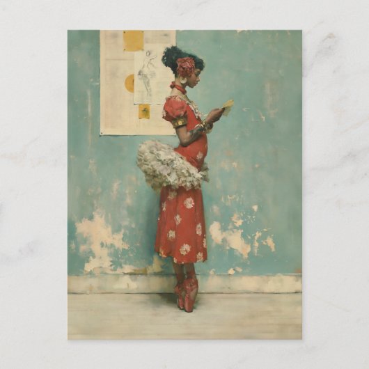 Vintage Ballet Eleganz Postkarte (Vorderseite)