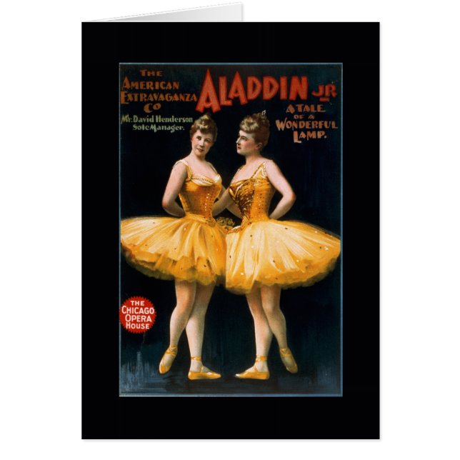 Vintage Ballett Aladdin Tänzer-Karte (Vorne)
