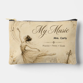 Vintage-Ballett-Musik-Kosmetiktasche Zubehörtasche