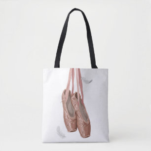 Vintage-Ballett-Spitzen Schuhe & weiße Federn Tasche