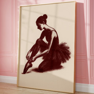 Vintage-Balletttänzerin-Plakat   Elegante Ballerin Poster