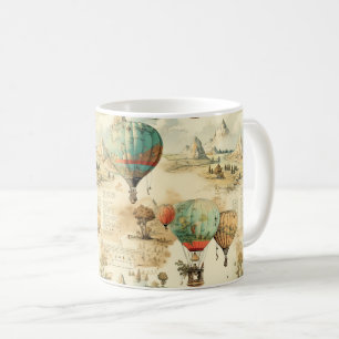 Vintage Ballon-Wildnis-Karte Berg Kaffeetasse