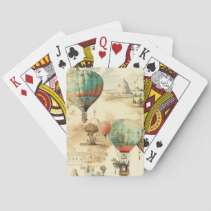 Vintage Ballon-Wildnis-Karte Berg Spielkarten