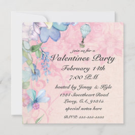 Vintage Ballonfahrt Valentine Einladung