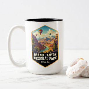 Vintage-Ballonfahrten Grand Canyon Nationalpark Zweifarbige Tasse