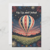 Vintage Balloon & Fireworks Celebration Invite (Vorderseite)