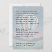 Vintage Balloon & Fireworks Celebration Invite (Rückseite)