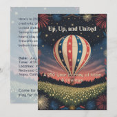 Vintage Balloon & Fireworks Celebration Invite (Vorne/Hinten)