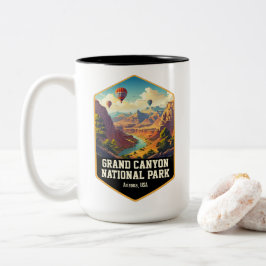 Vintage Balloon Trips Grand Canyon Nationalpark Zweifarbige Tasse